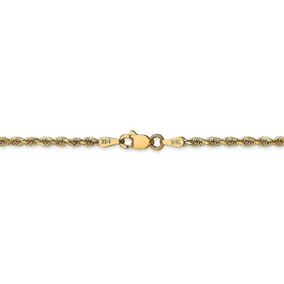 2.25mm, 14k Yellow Gold, D/C Quadruple Rope Chain Necklace, 30 Inch - Picture 4 of 8